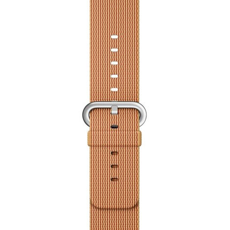 Curea iUni compatibila cu Apple Watch 1/2/3/4/5/6/7, 40mm, Nylon, Woven Strap, Gold/Red